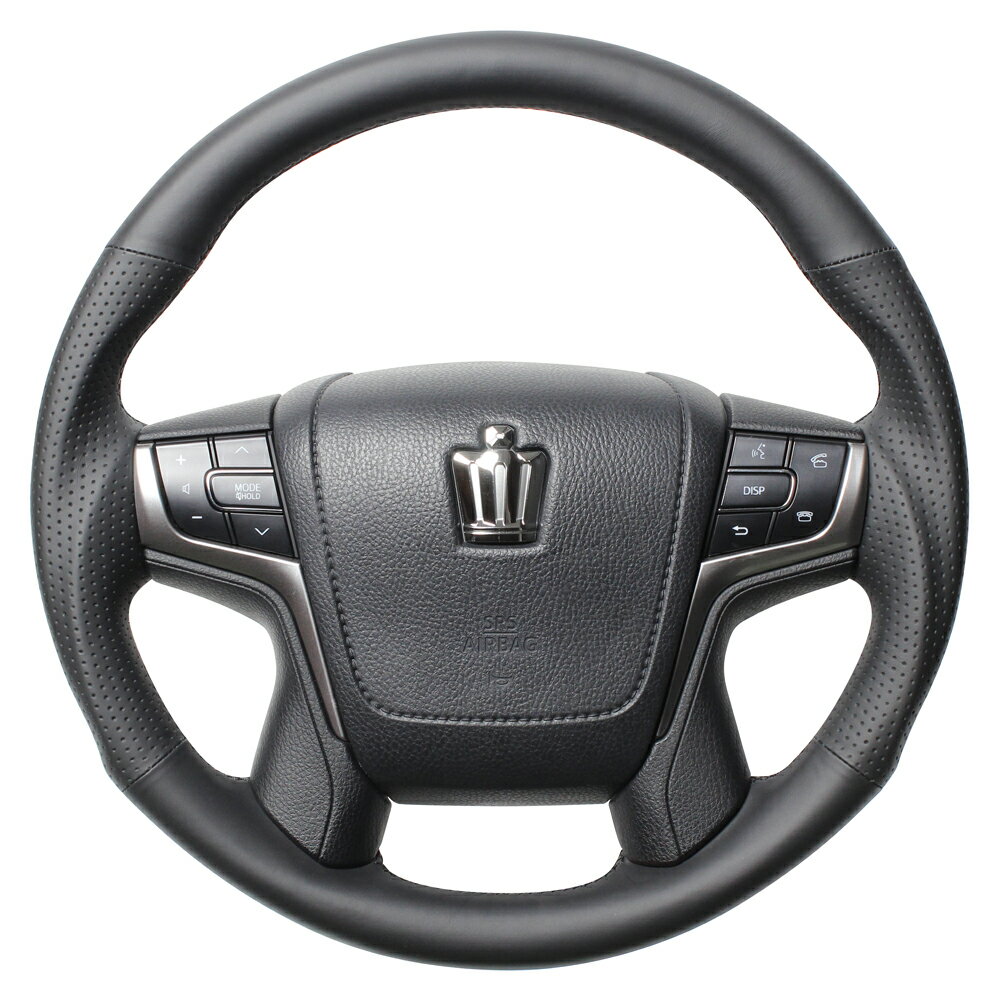 レアル アルファード ヴェルファイア 30系 ステアリング ラウンドシェイプ H30P-LPB-BK REAL プレミアムシリーズ