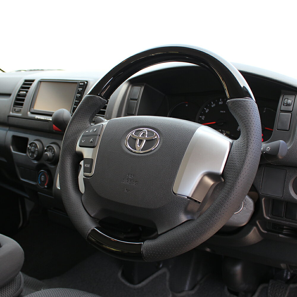 レアル ハイエース 200系 ステアリング H214-PBW-BK REAL オリジナルシリーズ