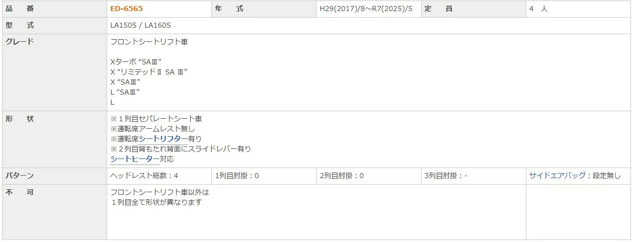クラッツィオ シートカバー ムーヴ 福祉車両 LA150S LA160S ネオ Neo ED-6565 シート 内装 3