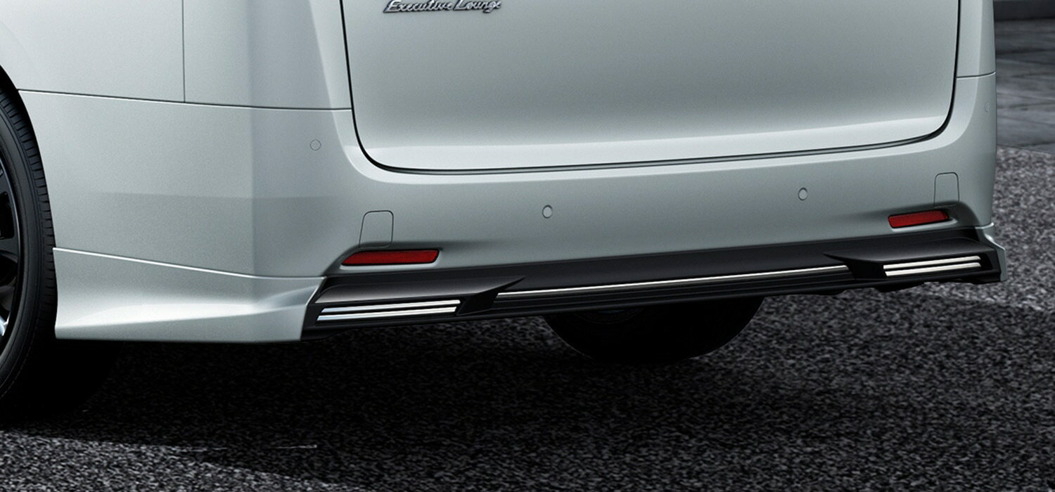 ティーアールディー ヴェルファイア　標準ボディ 3#系 AGH30W AGH35W GGH30W GGH35W AYH30W リヤバンパースポイラー 樹脂（PPE）＋メッキ 未塗装 MS343-58008-NP TRD