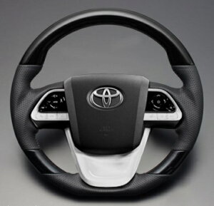 シックスセンス プリウス 50系 ハイグレード ウッド&レザーステアリング レザー部分:高品質PVCレザー、スポーク部分:ABSに5層構造塗装 50prin143 SIXTH SENSE