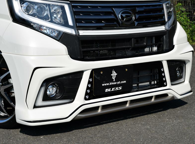 Front Spoiler - ブレス クリエイション ムーブカスタム LA150S フロントハーフスポイラー Ver.2 デイライト有り FRP 塗装済 DMV-01-004 BLESS CREATION
