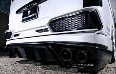 S A D カスタムジャパン ハイエース 200系 4型 リアバンパー カーボンマフラー付き 未塗装 S.A.D CUSTOM JAPAN STINGER J スティンガー ジェイ