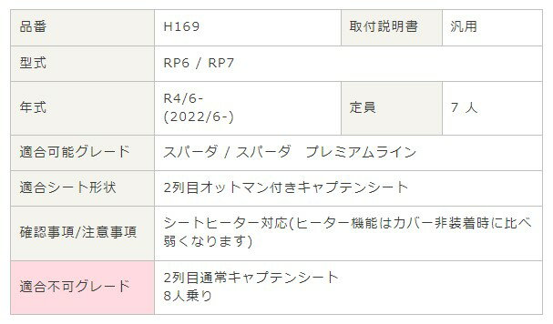 ベレッツァ シートカバー ステップワゴン RP6 RP7 セレクション H169 シート 内装