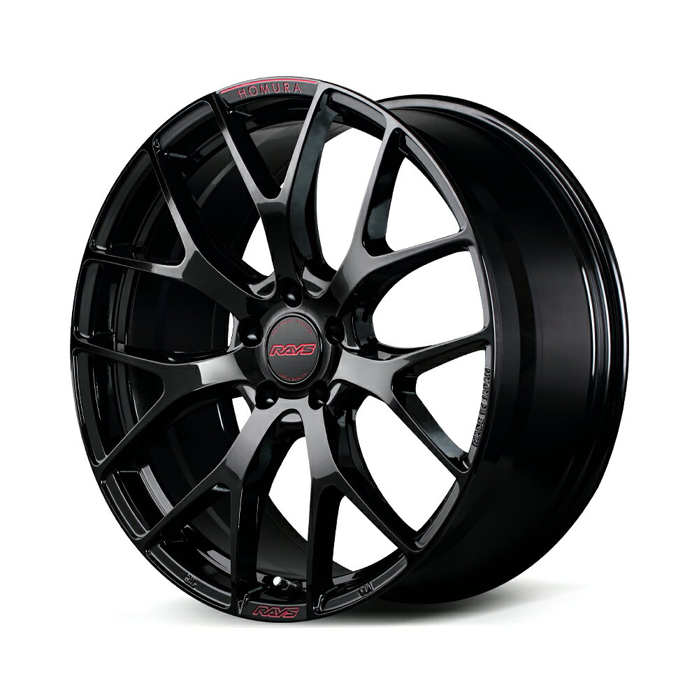 乐天商城 - 20インチ 5H114.3 8.5J+42 5穴 ホイール 1本 RAYS HOMURA 2X7FT SPEC M グロッシーブラック RAP レッドクリアー B8J