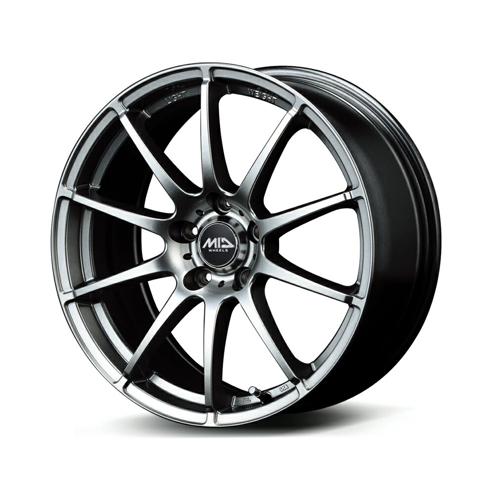18インチ 5H114.3 7.0J 7J+40 5穴 StaG ホイール 4本 メタリックグレー MID WHEELS StaG