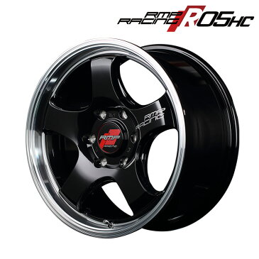 18インチ 6H139.7 8.0J 8J+38 6穴 MID RMPレーシング R05HC 1本 ホイール マルカ RMP RACING ブラックリムDC CH