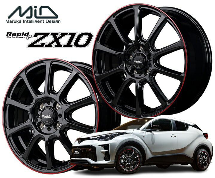 MID Rapid Performance ZX10 ホイール 17インチ 5H114.3 7J+38 4本 5穴 ラピッド パフォーマンス ZX10 マルカ
