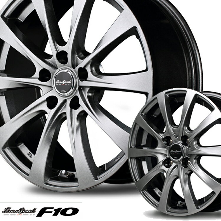 乐天商城 - 14インチ 4H100 5.5J+38 4穴 ホイール 4本 メタリックグレー MID WHEELS F10