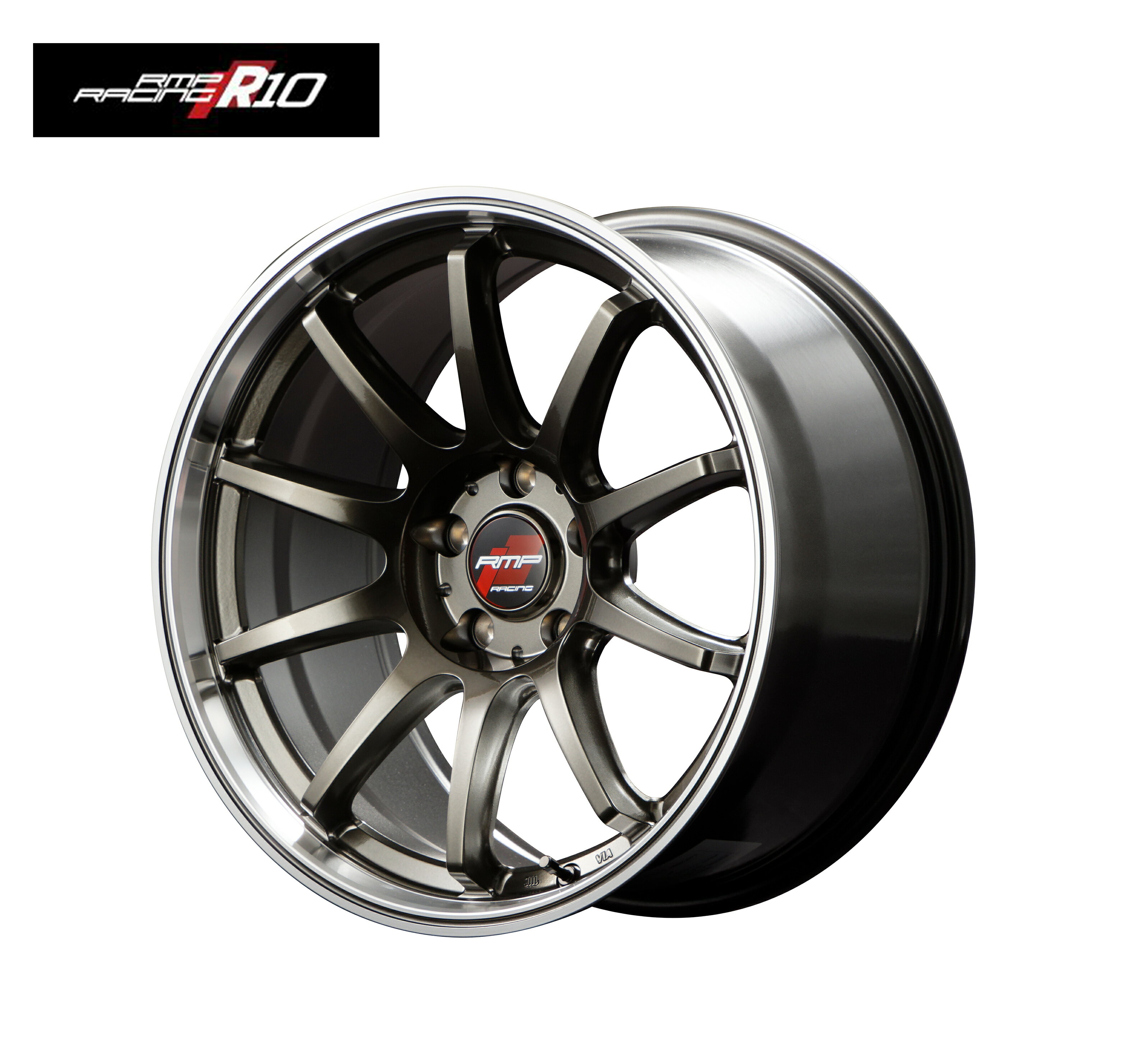 MID RACING R10 ホイール 18インチ 5H114.3 8J+45 4本 レーシングチタンシルバー リムポリッシュ マルカ