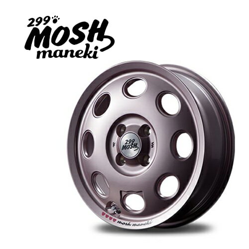 15インチ 4H100 4.5J+45 4穴 マネキ ホイール 4本 Momo パールピンク MID WHEELS maneki