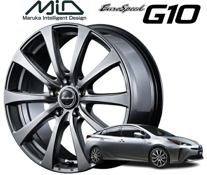 16インチ 4H100 6.0J 6J+50 4穴 ホイール 1本 メタリックグレー MID WHEELS G10