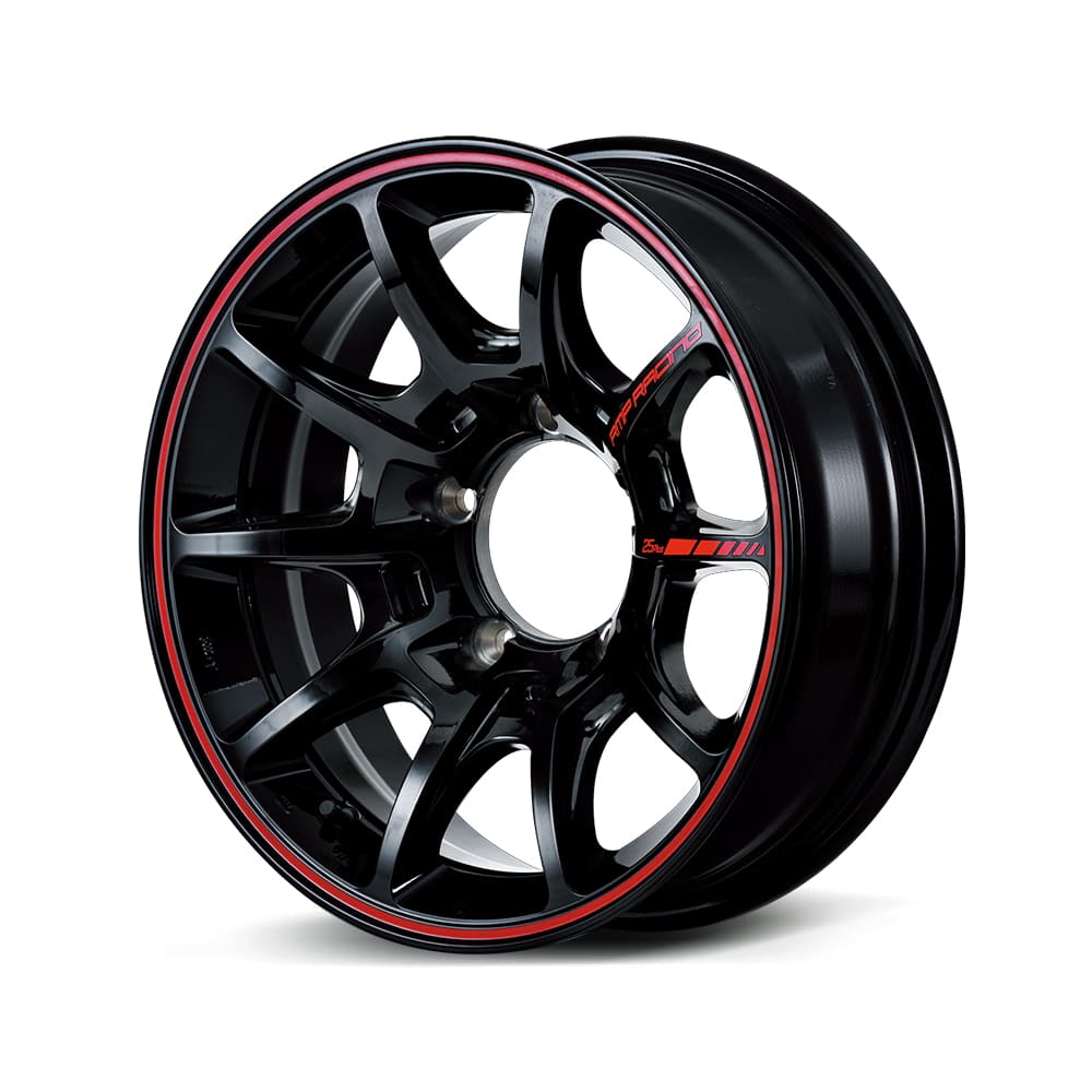 MID RACING R25Plus ジムニーシエラ 用ホイール 16インチ 5H139.7 5.5J-25 1本 ブラック/リムレッドライン マルカ