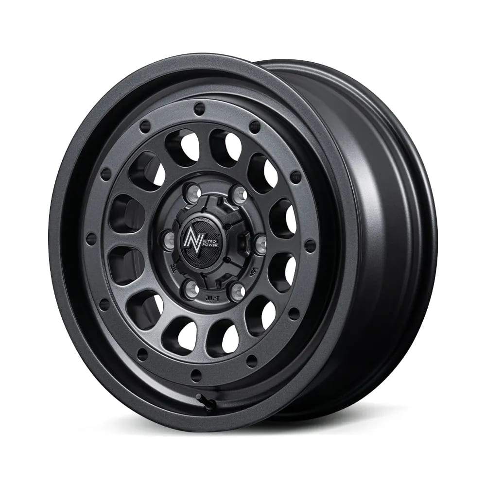 15インチ 4H100 4.5J+45 4穴 ナイトロパワー ハウザー ホイール 1本 バレルブラック NITRO POWER R12 HOWITZER
