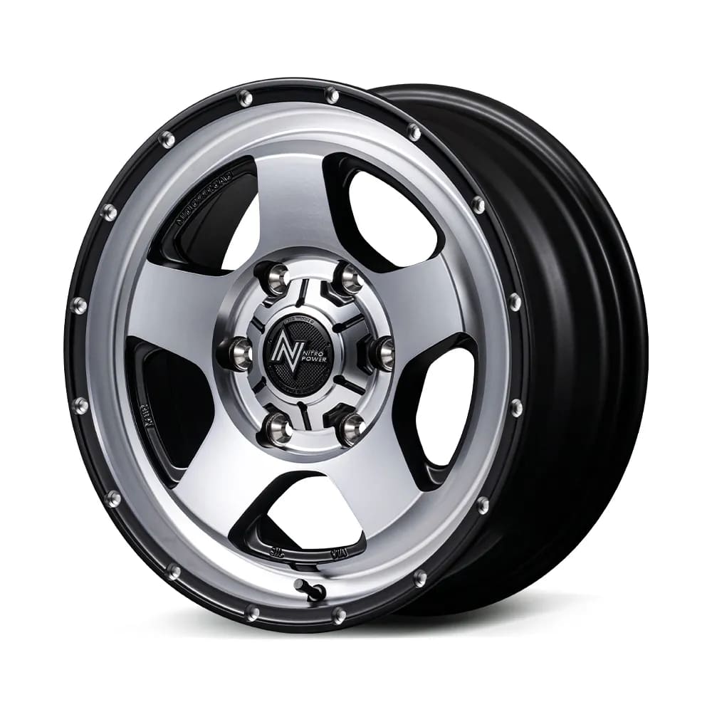 Rakuten - 18インチ 6H139.7 8.0J 8J+55 6穴 ナイトロパワー ベクター ホイール 4本 セミグロススモーク マシンドフェイス NITRO POWER S5 VECTOR