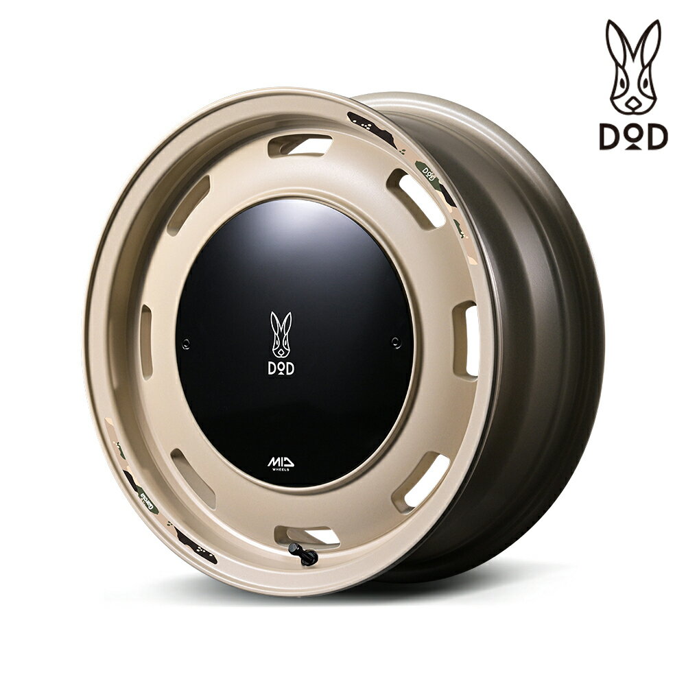 ウシャリントバリ MID×DOD ホイール 14インチ 4H100 4.5J+45 1本 4穴 セミグロスサンドベージュ