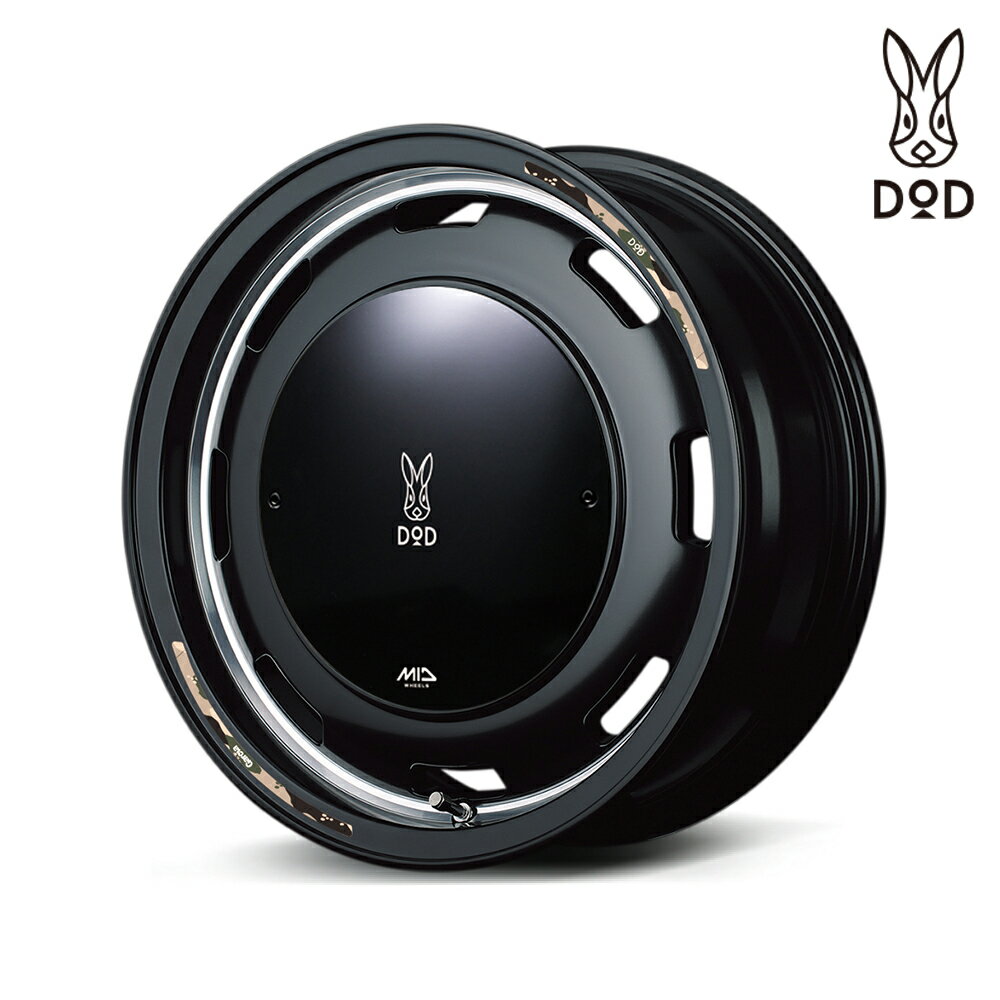 ウシャリントバリ MID×DOD ホイール 14インチ 4H100 4.5J+45 1本 4穴 セミグロスブラック