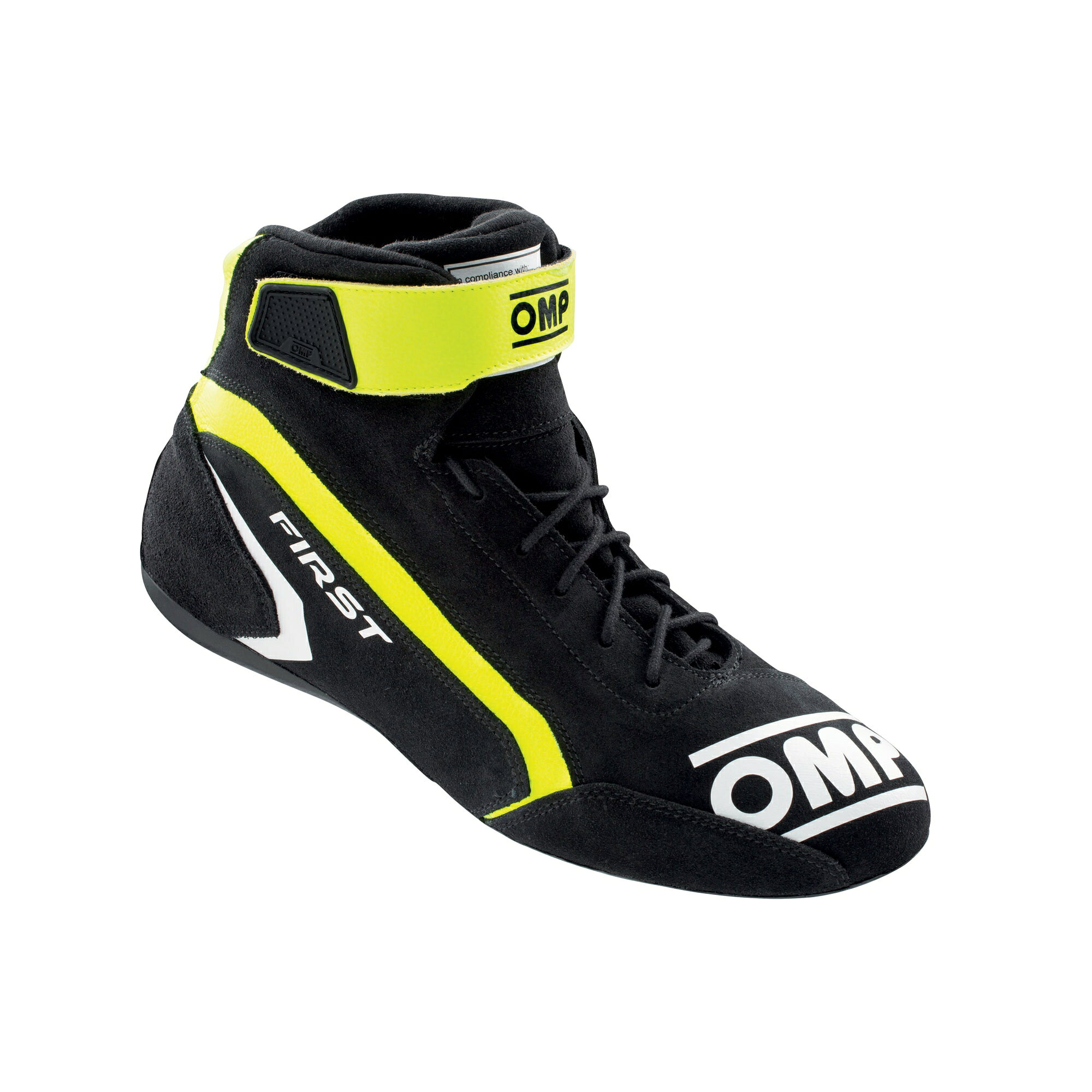 【メーカー名】OMPFIRST SHOES/ファーストシューズ【適合車種】【年式/型式】【商品名】シューズ レーシングシューズ【セット内容】-【塗装/未塗装】-【カラー】Anthracite - Fluo Yellow【素材】-【特記事項】優れたコストパフォーマンスを誇るスエードレザー製レーシングブーツ。軽量で耐久性に優れた滑り止めソールと、運転中の足の回転をスムーズにする丸みを帯びたヒールを採用。足首には最適なフィット感を実現するベルクロストラップ、内側は黒のニット生地。つま先部分には補強が施されています。公認：FIA 8856-2018IC0-0824-A01-182【定価】69465円【納期】納期はメーカーの在庫や生産状況によって異なりますのでトラブル防止の為、必ず事前にお問い合わせ下さい。【送料/配送】■この商品の基本送料(本州、四国、九州)は【 送料無料 】となります。■北海道送料は【 550円 】となります。(※北海道送料が掛る場合、会計時に自動計算されませんのでご注意ください。)※沖縄県/離島は別途お見積りさせて頂きますので、ご注文前に必ず送料の確認をお願いします。