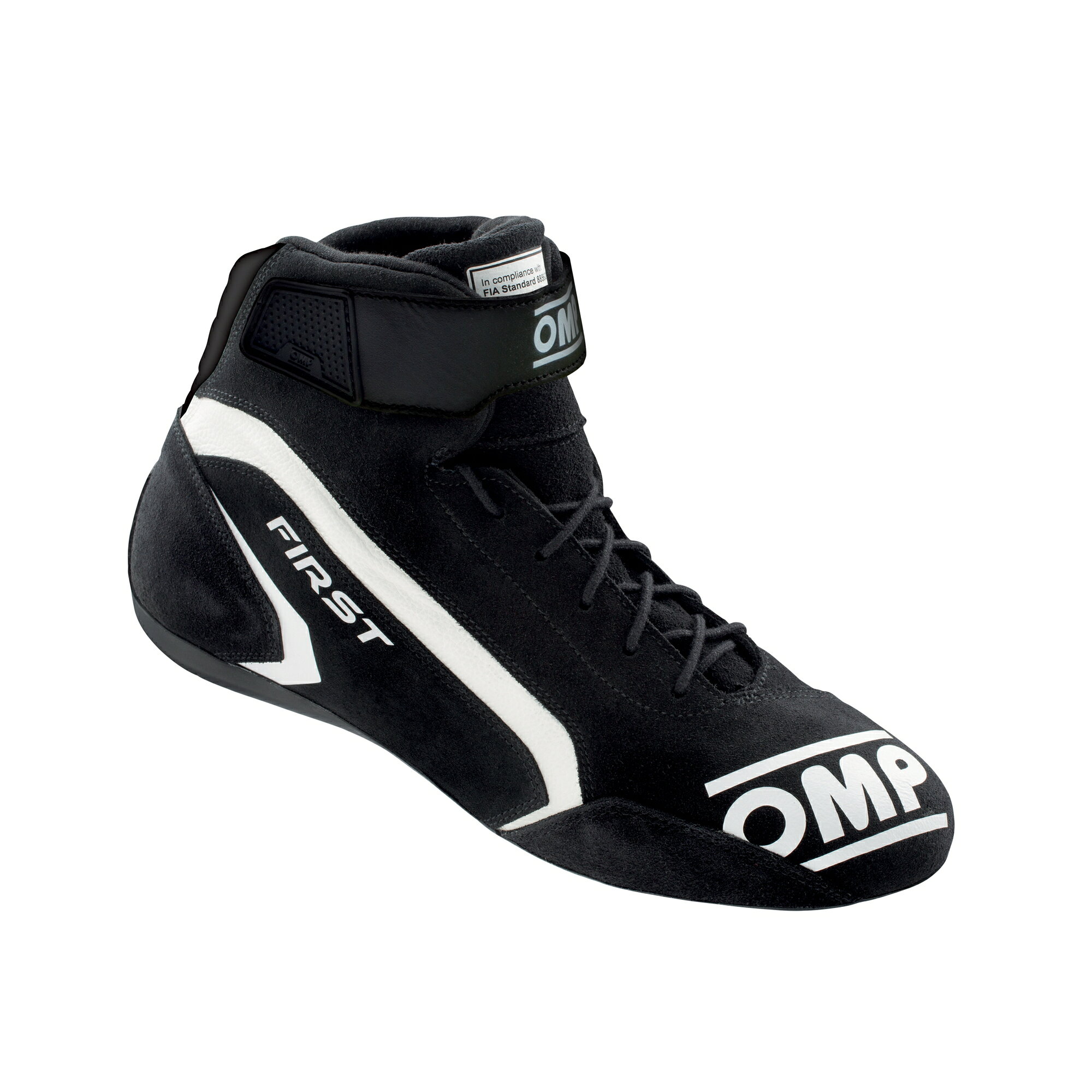 【メーカー名】OMPFIRST SHOES/ファーストシューズ【適合車種】【年式/型式】【商品名】シューズ レーシングシューズ【セット内容】-【塗装/未塗装】-【カラー】Black【素材】-【特記事項】優れたコストパフォーマンスを誇るスエードレザー製レーシングブーツ。軽量で耐久性に優れた滑り止めソールと、運転中の足の回転をスムーズにする丸みを帯びたヒールを採用。足首には最適なフィット感を実現するベルクロストラップ、内側は黒のニット生地。つま先部分には補強が施されています。公認：FIA 8856-2018IC0-0824-A01-071【定価】69465円【納期】納期はメーカーの在庫や生産状況によって異なりますのでトラブル防止の為、必ず事前にお問い合わせ下さい。【送料/配送】■この商品の基本送料(本州、四国、九州)は【 送料無料 】となります。■北海道送料は【 550円 】となります。(※北海道送料が掛る場合、会計時に自動計算されませんのでご注意ください。)※沖縄県/離島は別途お見積りさせて頂きますので、ご注文前に必ず送料の確認をお願いします。