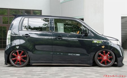 バタフライシステム ワゴンRスティングレー MH23 サイドステップ Ver.2/パネルレス 未塗装 黒死蝶 個人..