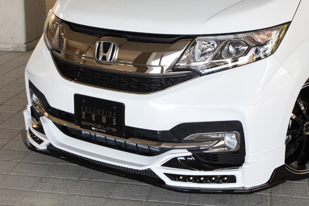 エムズスピード ステップワゴン スパーダ RP3 RP4 前期 フロントハーフスポイラー 塗装済 3123-1111 M'z SPEED GRACE LINE グレースライン