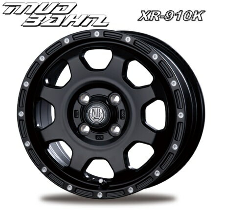 14インチ 4H100 4.5J+45 4穴 MUD BAHN XR-910K ホイール 4本 1台分セット マットブラック/ピアスポリッシュ BEST マッドバーン XR-910K ベスト CH