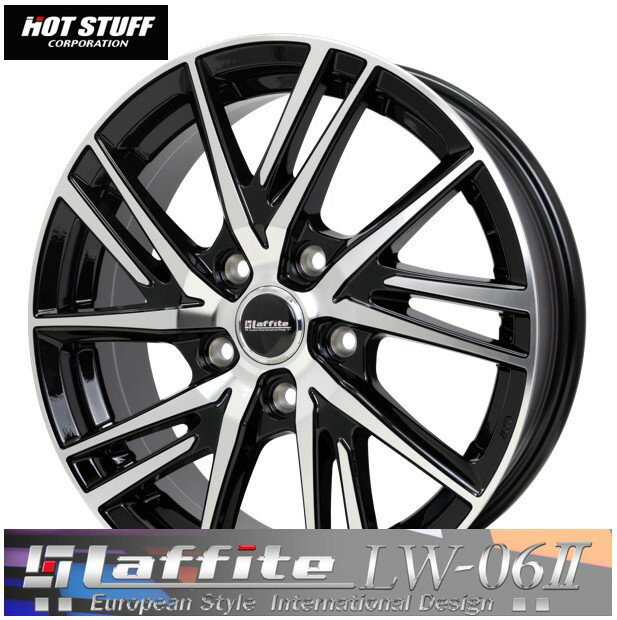 16インチ 5H114.3 6.5J+48 5穴 1本 ラフィットLW06II ホイール Laffite LW-06II HOT STUFF ホットスタッフ ブラックポリッシュ