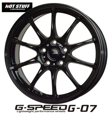 15インチ 5H114.3 6.0J 6J+43 5穴 4本 ジースピードG07 ホイール G.speed G-07 HOT STUFF ホットスタッフ メタリックブラック