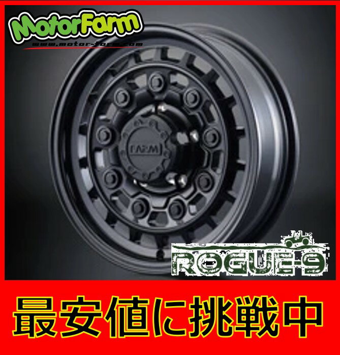 16インチ 5H139.7 6J-5 5穴 1本 ホイール ROGUE-9 MOTOR FARM モーターファーム マットブラック