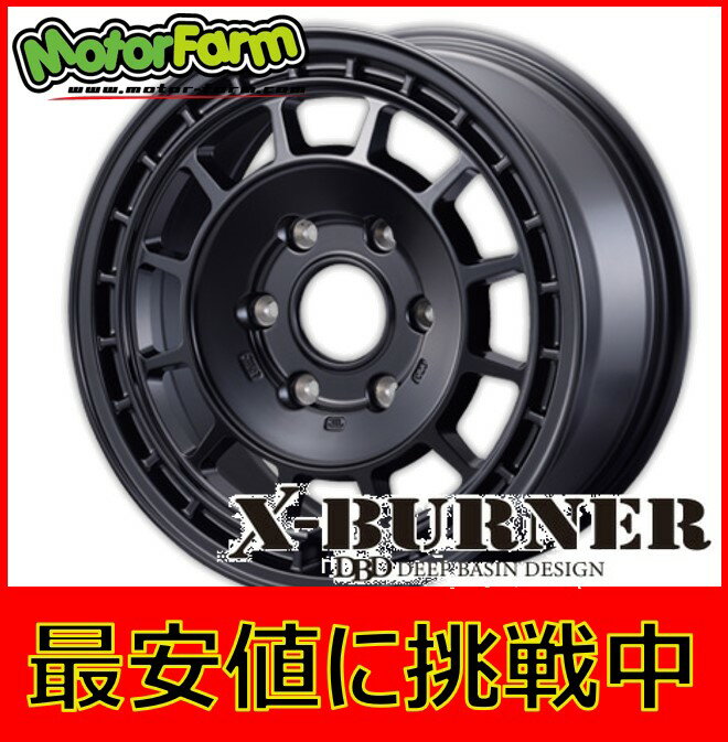 16インチ 6H139.7 7J+38 6穴 4本 ホイール X-BURNER MOTOR FARM モーターファーム マットブラック