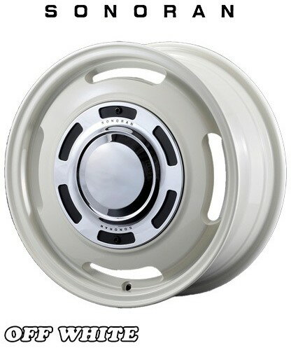 15インチ 4H（8H)98/100 6J +32 4穴 4本 ホイール SONORAN MOTOR FARM モーターファーム オフホワイト