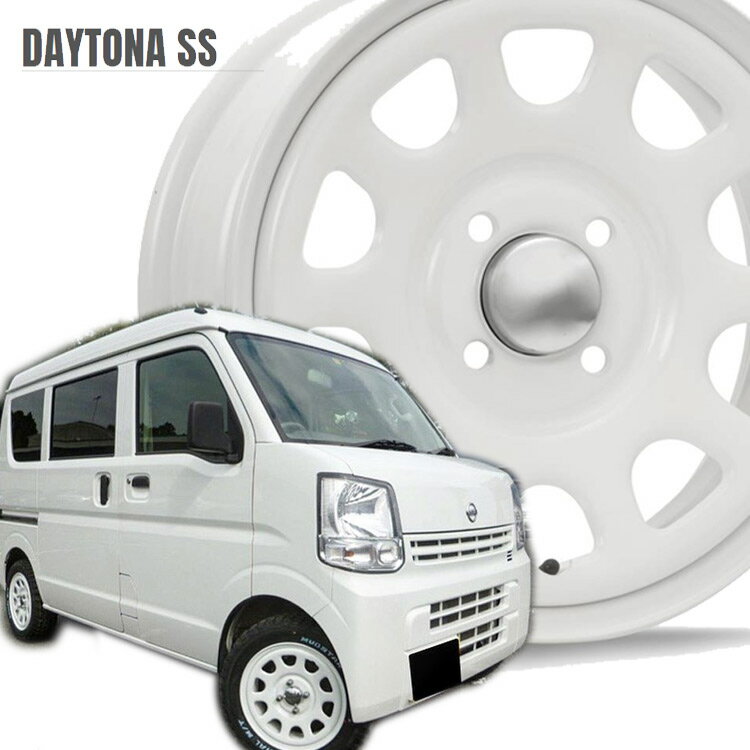 14インチ 4H100 5J 42 4穴 4本 デイトナSS K-car 軽 ホイール DAYTONA SS MLJ オールホワイト KY