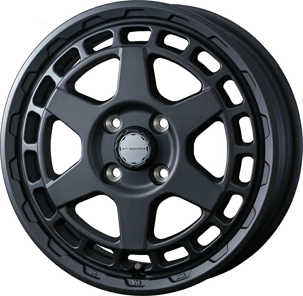 14インチ 5H114.3 5.0J 5J+48 5穴 マッドヴァンス タイプエス ホイール 4本 FULL MAT BLACK フルマットブラック WEDS MUDVANCE X Type S