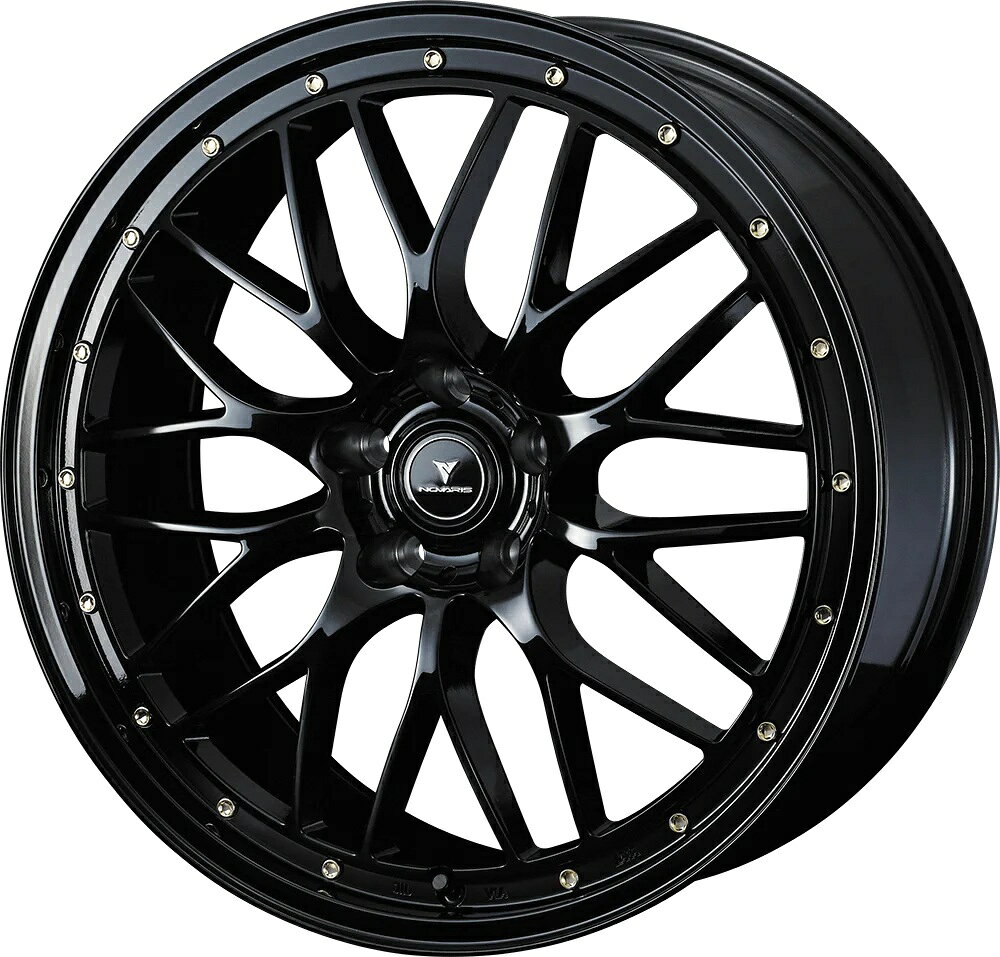 19インチ 5H114.3 8.0J 8J+35 5穴 ノヴァリス アセット ホイール 4本 ブラック ゴールドピアス WEDS NOVARIS ASSETE M1