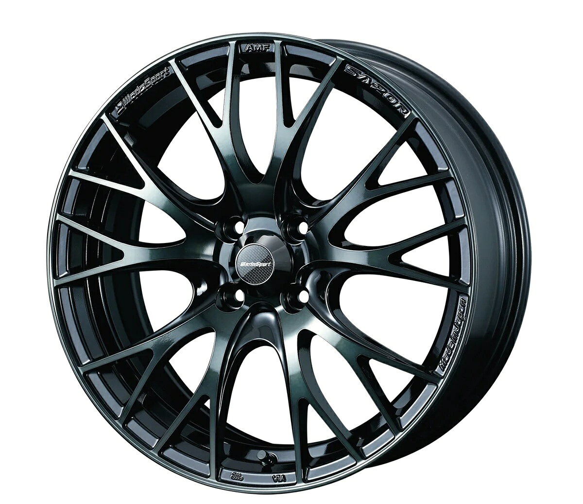 17インチ 4H100 7.0J 7J+43 4穴 ホイール 1本 WBC ウォースブラッククリアー WEDS WedsSport SA-20R