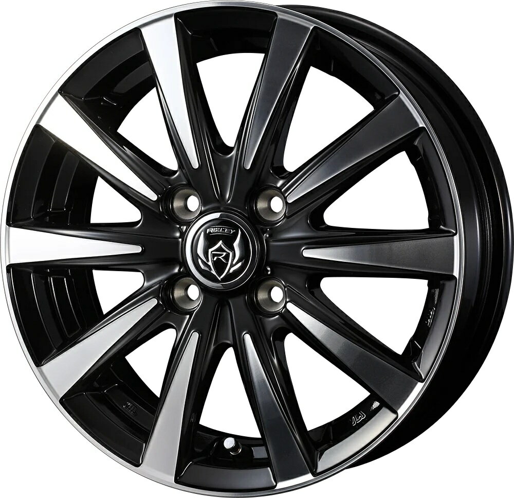 15インチ 5H100 6.0J 6J+43 5穴 ライツレー ディーアイ ホイール 1本 ブラックポリッシュ WEDS RIZLEY DI