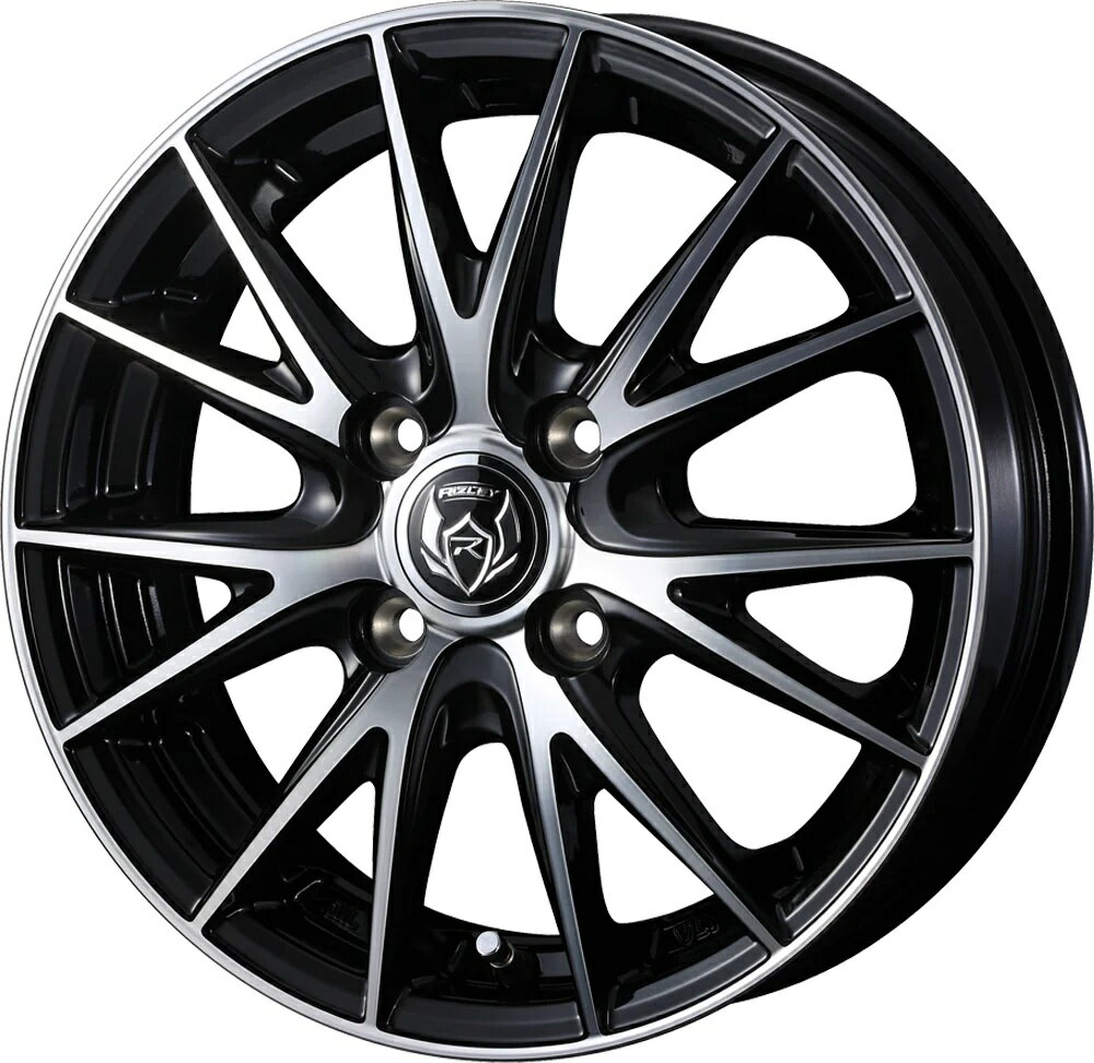 15インチ 4H100 5.5J+50 4穴 ライツレー ブイエス ホイール 1本 ブラックメタリックポリッシュ WEDS RIZLEY VS