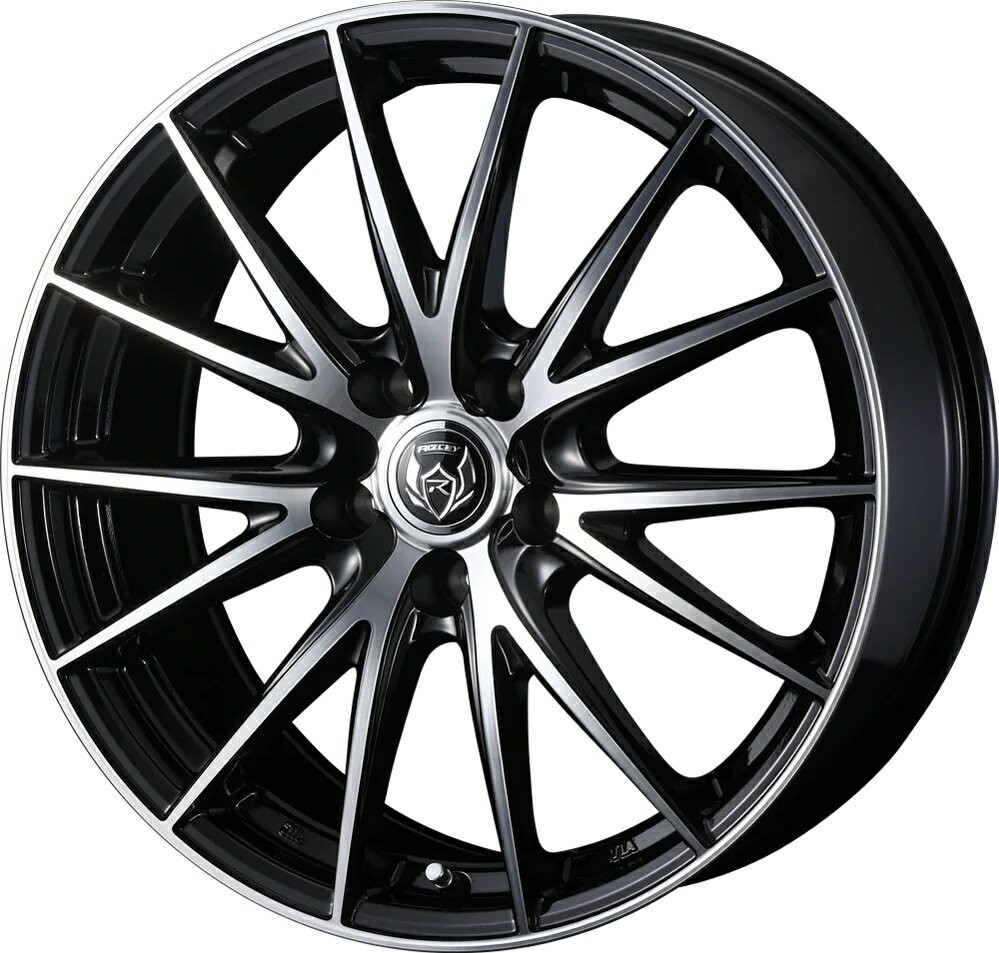 17インチ 5H114.3 7.0J 7J+53 5穴 ライツレー ブイエス ホイール 4本 ブラックメタリックポリッシュ WEDS RIZLEY VS