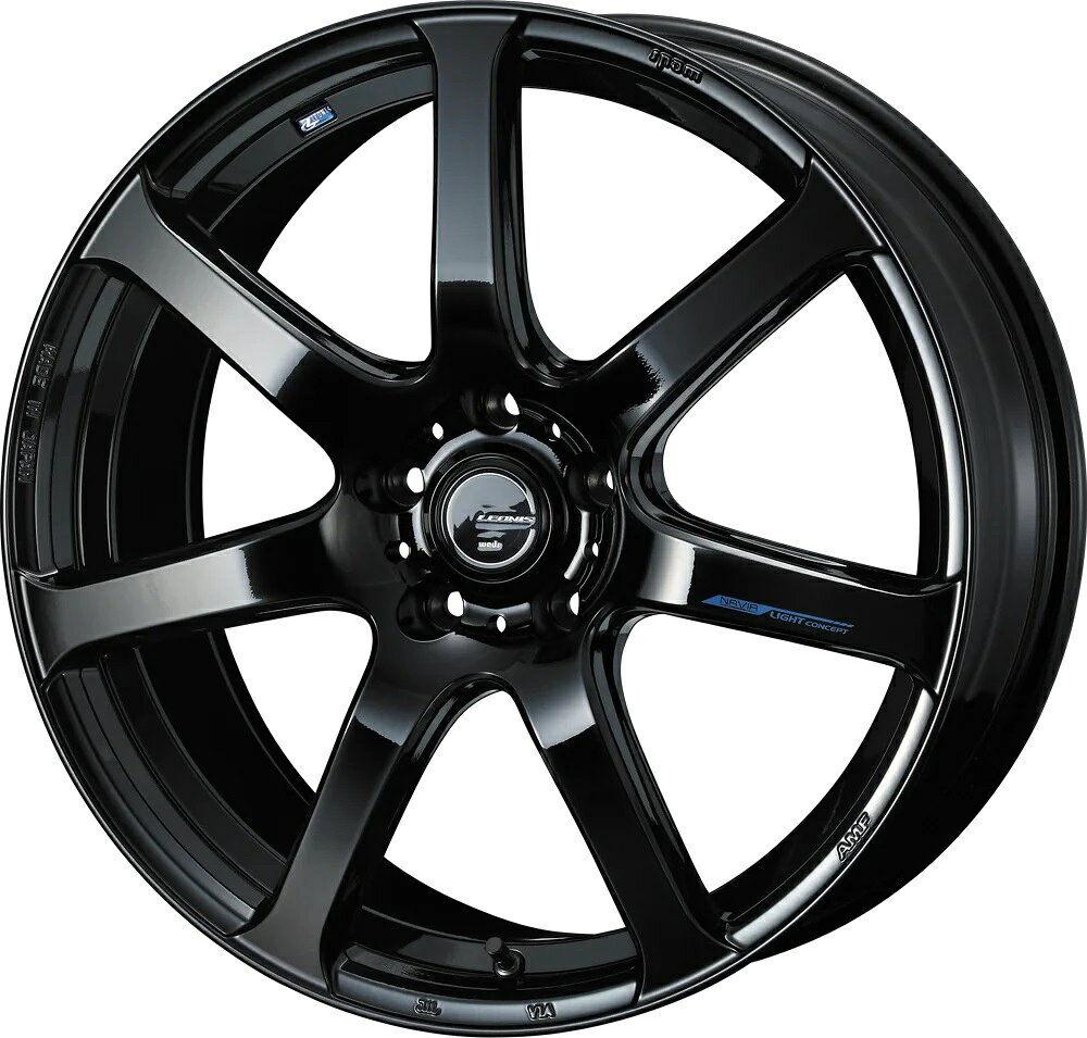Rakuten - 18インチ 5H114.3 8.0J 8J+42 5穴 ウェッズ レオニス ナヴィア ゼロセブン ホイール 4本 プレミアムブラック PBK WEDS LEONIS NAVIA 07