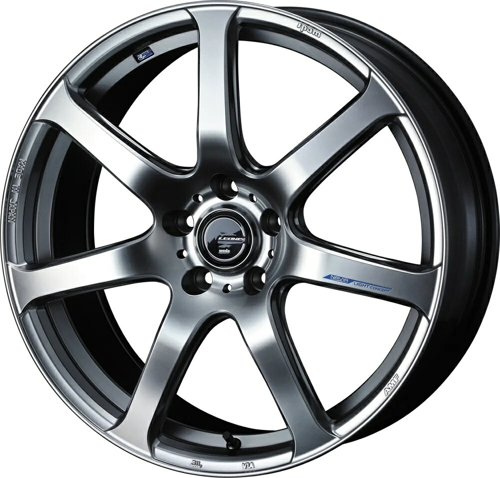 19インチ 5H114.3 8.0J 8J+45 5穴 ウェッズ レオニス ナヴィア ゼロセブン ホイール 4本 ハイパーシルバーブラック HSB WEDS LEONIS NAVIA 07