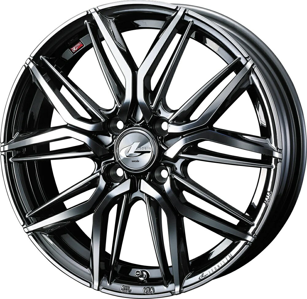 WEDS ウェッズ LEONIS LM ホイール 14インチ 4H100 4.5J+45 4本 4穴 レオニス ブラックメタルコート/ミラーカット BMCMC