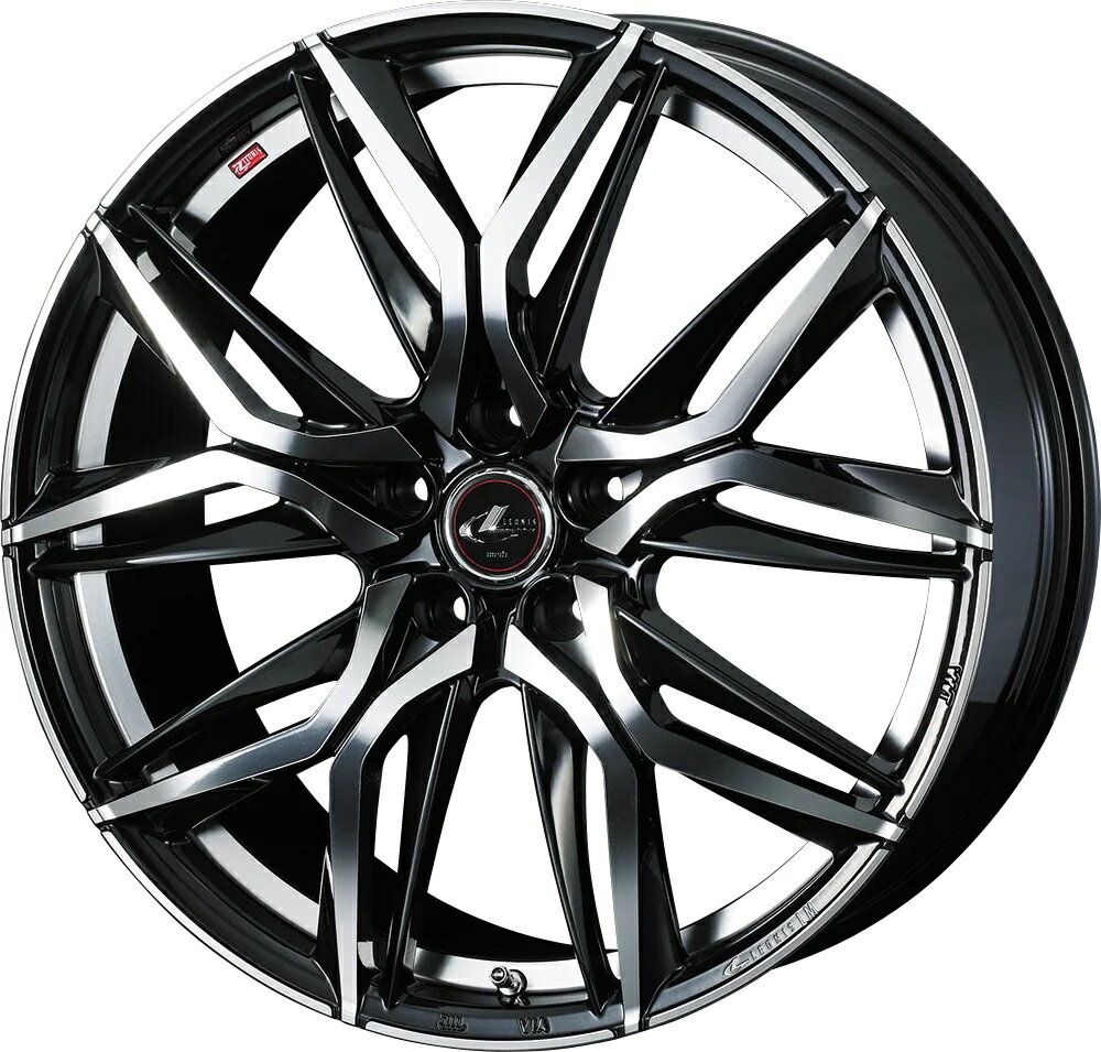 WEDS ウェッズ LEONIS LM ホイール 17インチ 5H114.3 6.5J+52 1本 5穴 レオニス パールブラック/ミラーカット PBMC