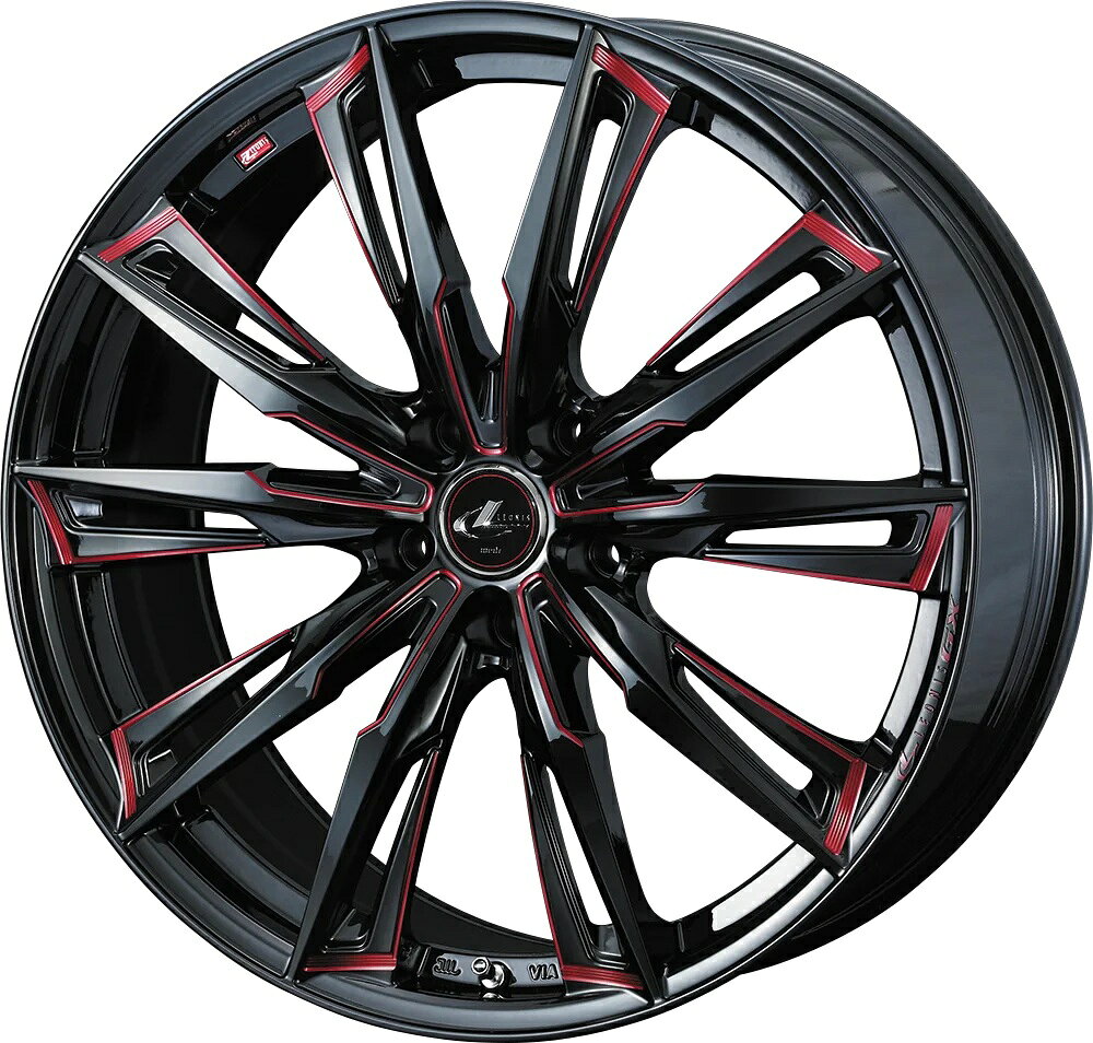 17インチ 5H114.3 7.0J 7J+47 5穴 ウェッズ レオニス ジーエックス ホイール 4本 BK SC[RED] ブラック SCマシニング[レッド] WEDS LEONIS GX