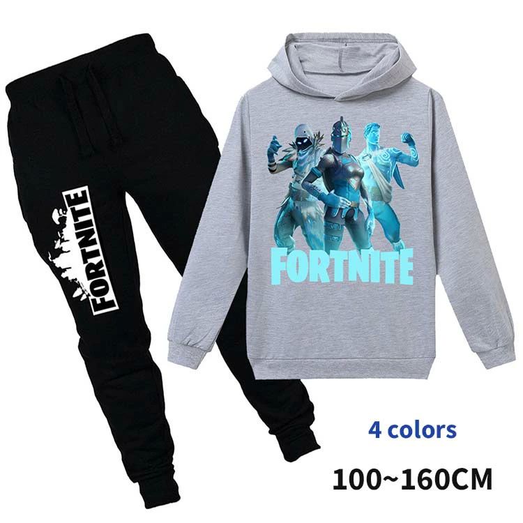 マラソン期間限定！ポイント5倍！4色FORTNITEフォートナイト子供用男女兼用上下セットセットアップキッズ長袖女の子男の子アップパーカー誕生日プレゼント