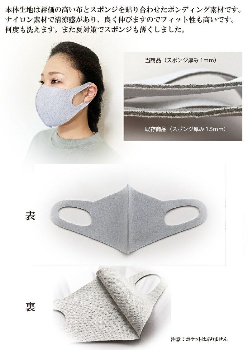 洗える 立体マスク 3枚セット uvカットマスク 日本製 冷感立体マスク サイズ:m l カラー: ライトグレー ブラック洗えるマスク UVマスク ナイロンマスク 黒マスクウレタン グレーマスク 立体3dマスク 黒マスク 立体 冷感 レディース メンズ uvカット 冷感マスク おしゃれ