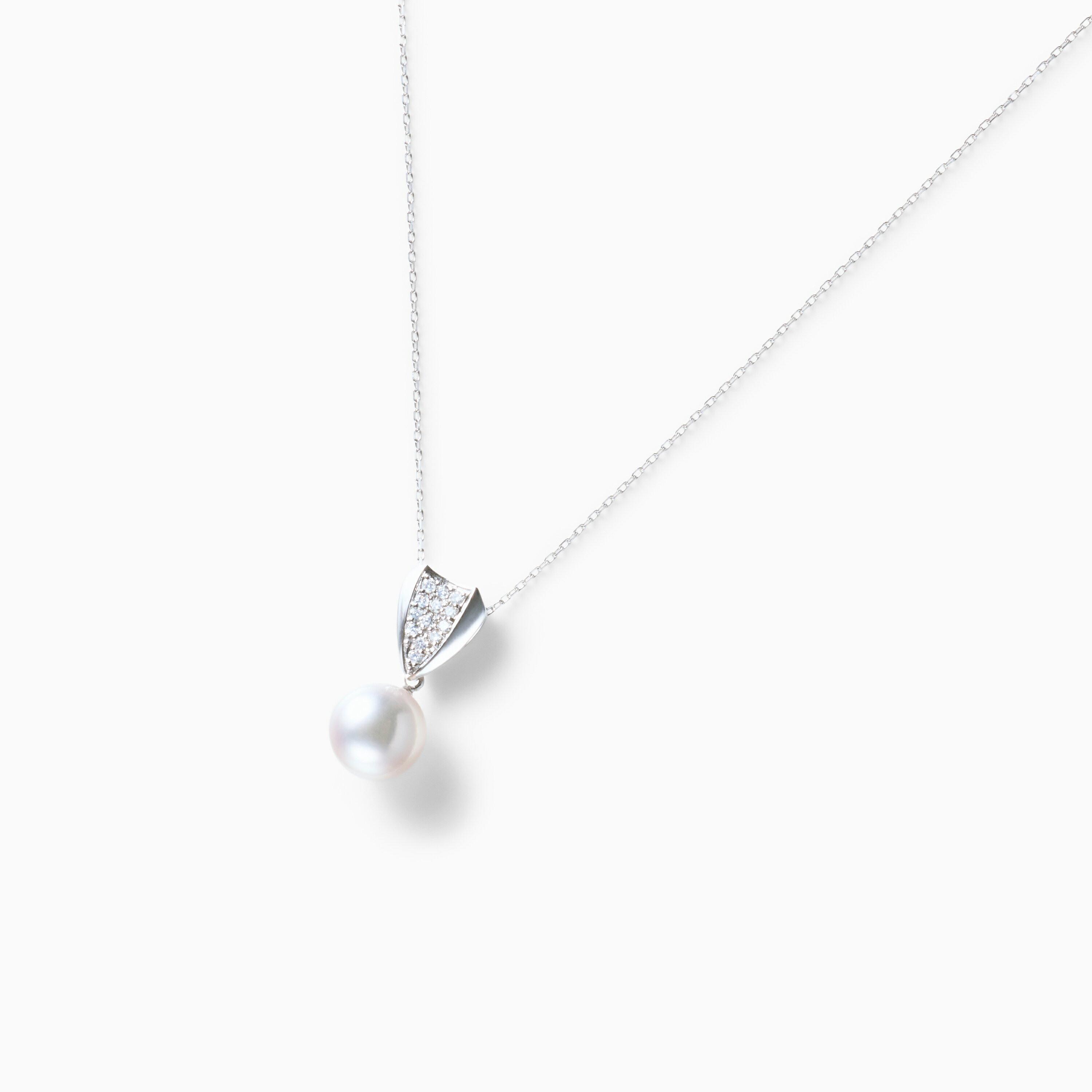 Boulder - 《真珠大卸からの直販》■テリ評価95点・K18WG・0.13ct■越物花珠真珠9mmUPペンダント【送料無料】