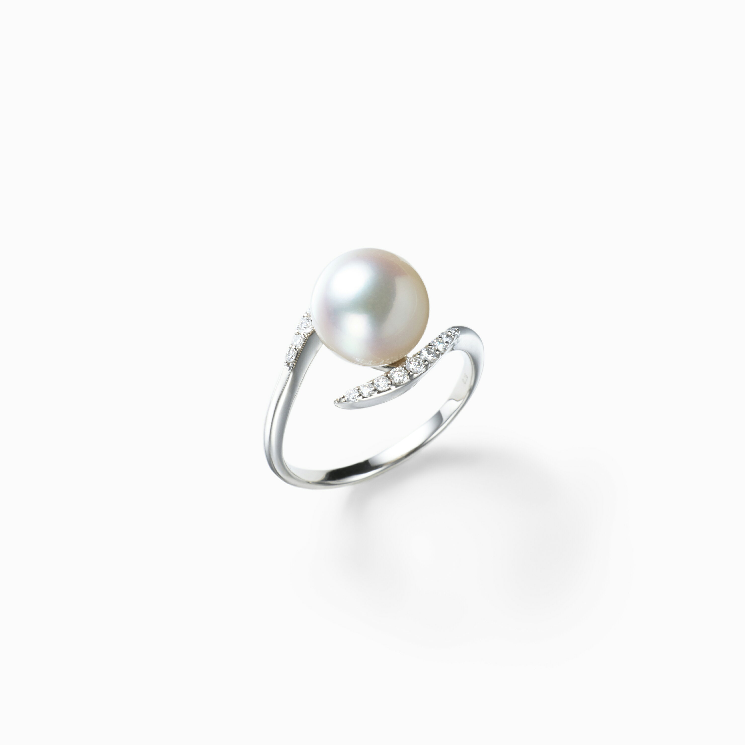 Pearl - 《真珠大卸からの直販》■テリ評価95点・圧倒的人気のシンプル高級デザイン■8.5mmUP 越物花珠真珠リング[ホワイト系ピンクグリーン] 8.5mmUP【送料無料】