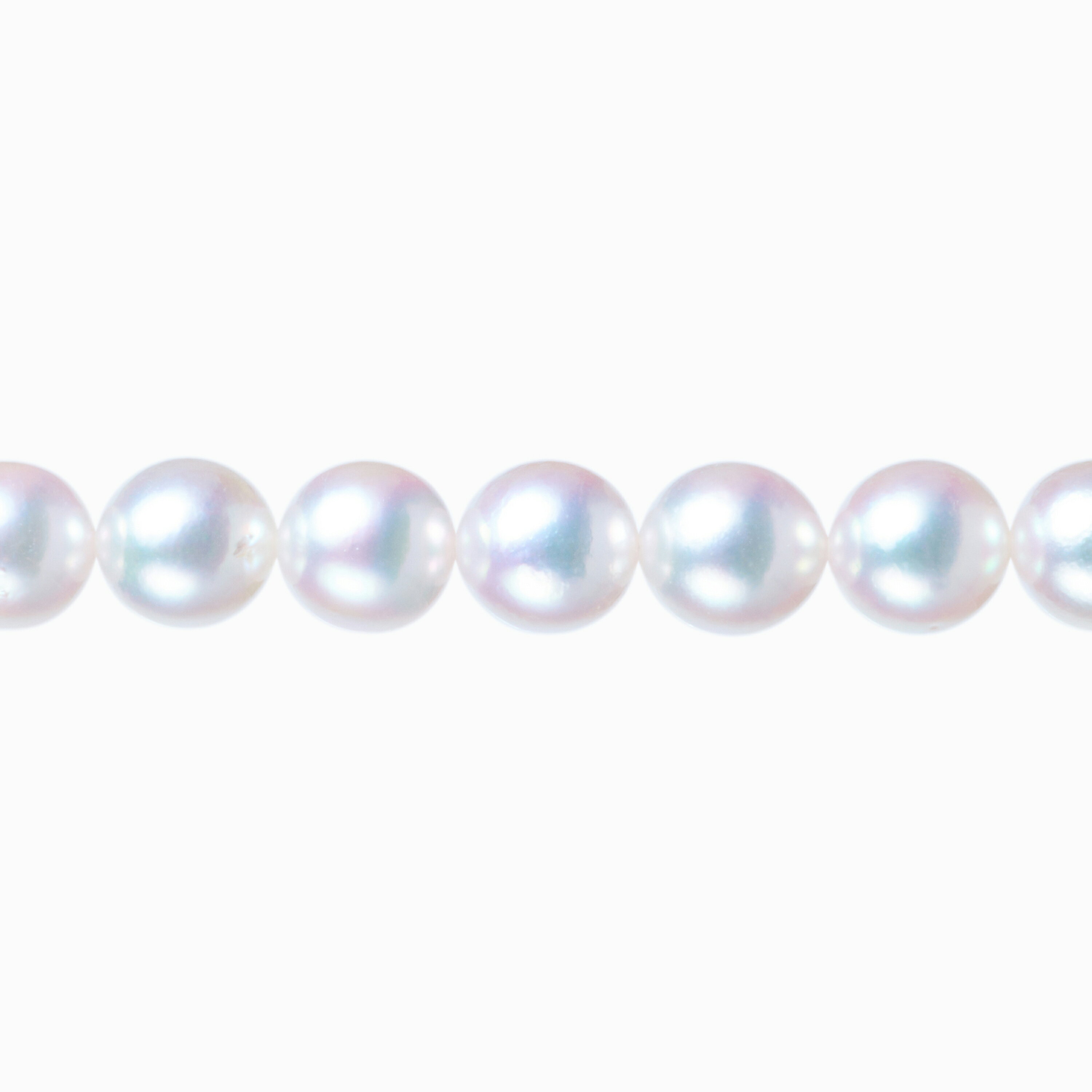 Rakuten - 《真珠大卸からの直販》■テリ評価100点満点・完璧すぎる最高評価の美しさを微小なキズで実現■越物アコヤ本真珠ネックレス[純白ホワイト系ピンクグリーン] 8-8.5mm【送料無料】