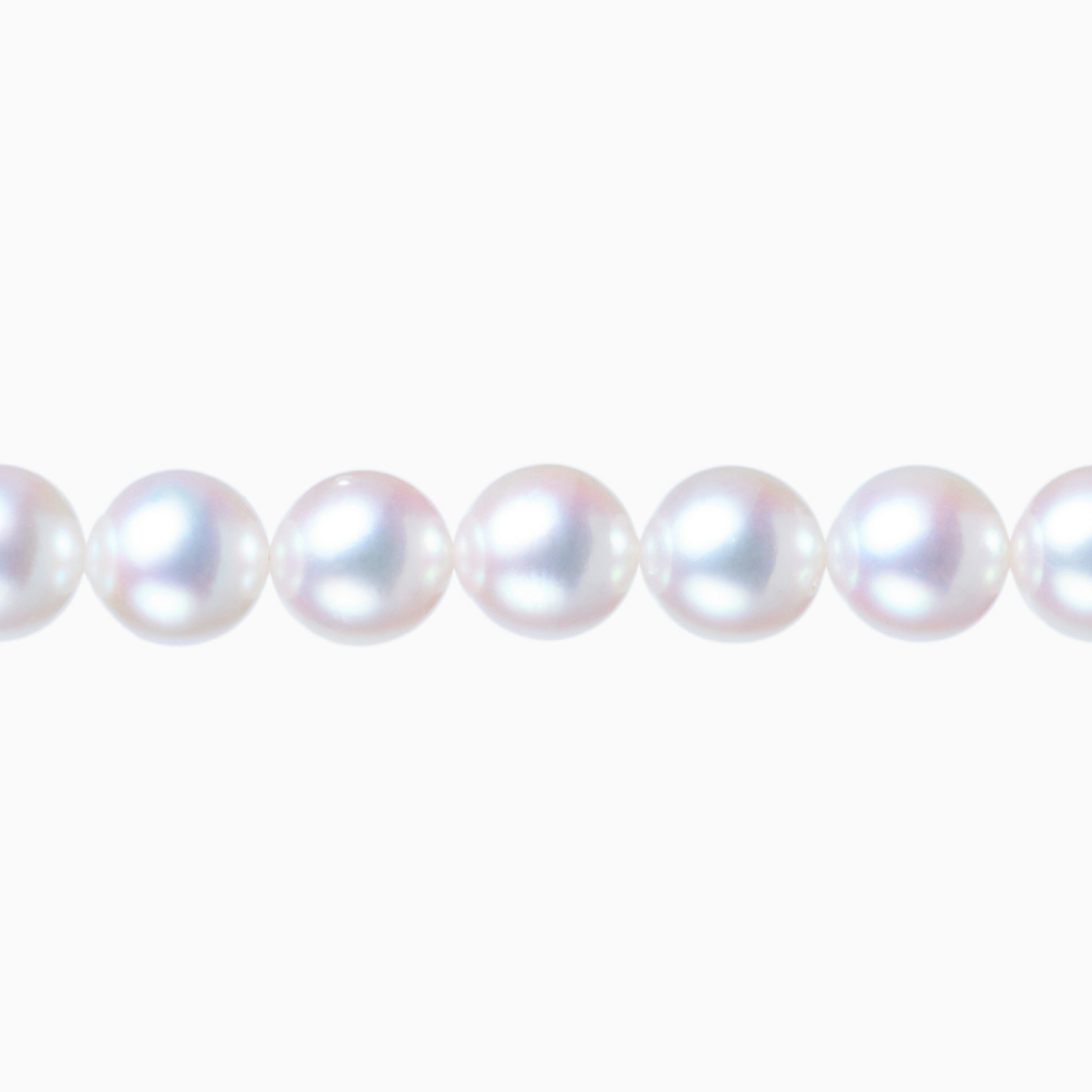Rakuten - 《真珠大卸からの直販》■テリ評価95点・最高級のテリに完璧な純白色の大珠サイズ■越物アコヤ本真珠ネックレス[純白ホワイト系ピンクグリーン] 8.5-9mm【送料無料】