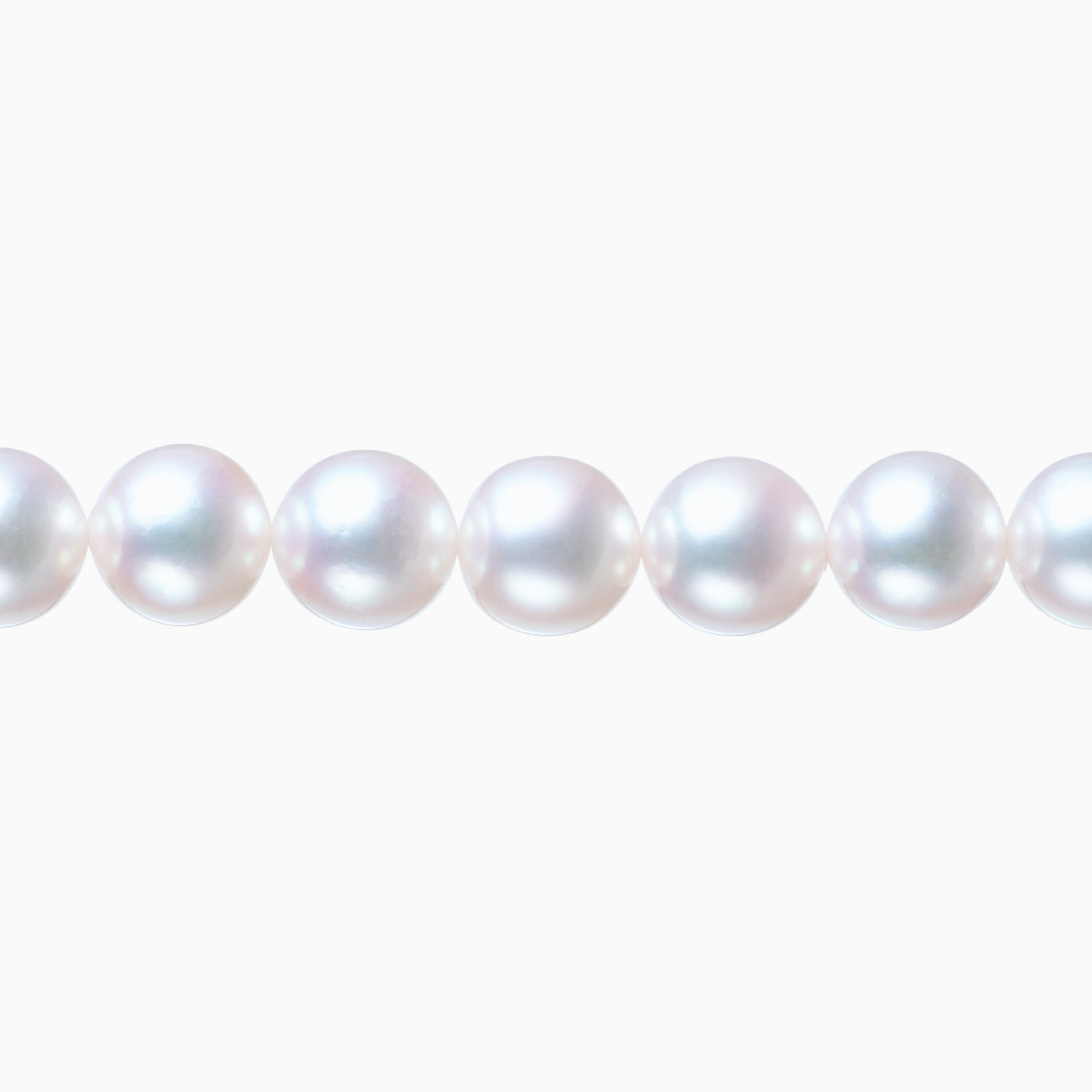 Rakuten - 《真珠大卸からの直販》■テリ評価95点・9-9.5mmの大珠サイズに最高級の美しさ■越物アコヤ本真珠ネックレス[純白ホワイト系ピンクグリーン] 9-9.5mm【送料無料】